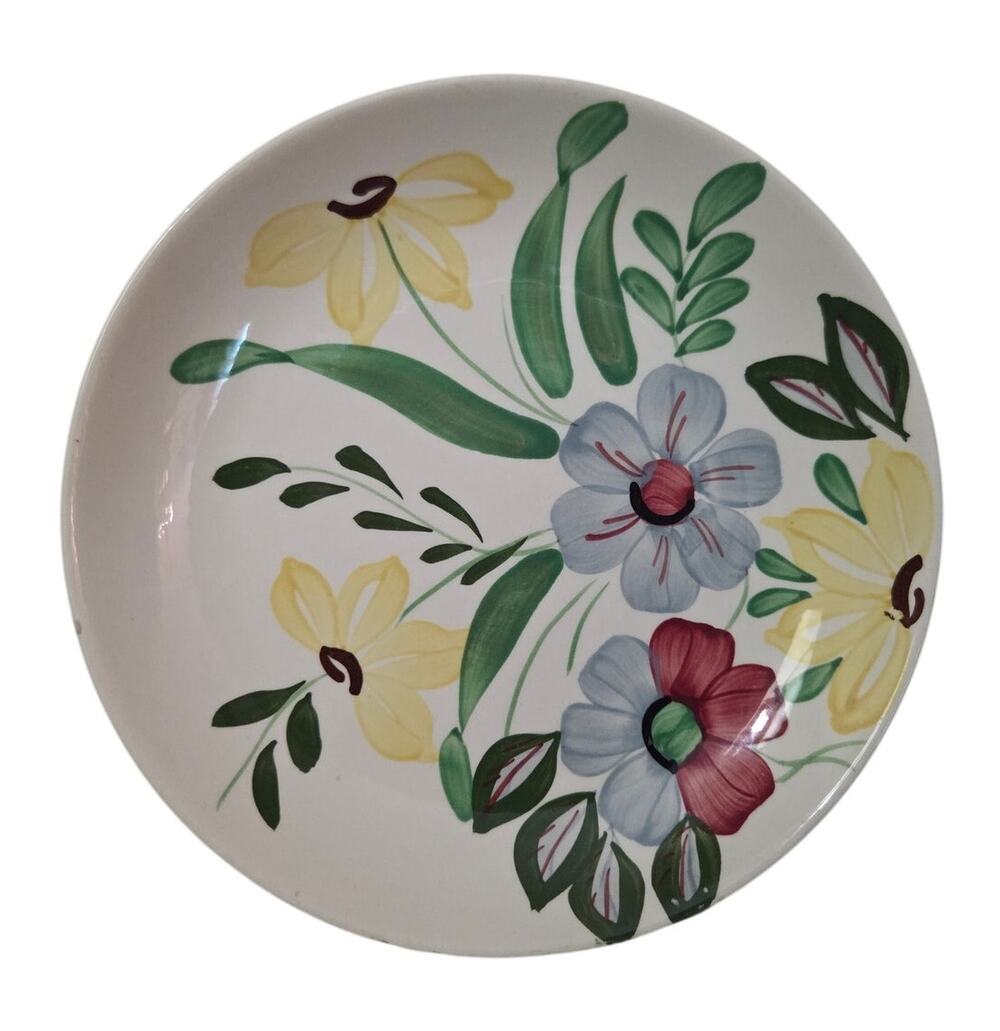 Vtg Blue Ridge Southern Pottery Flower PLATE Bouquet Cottage Core